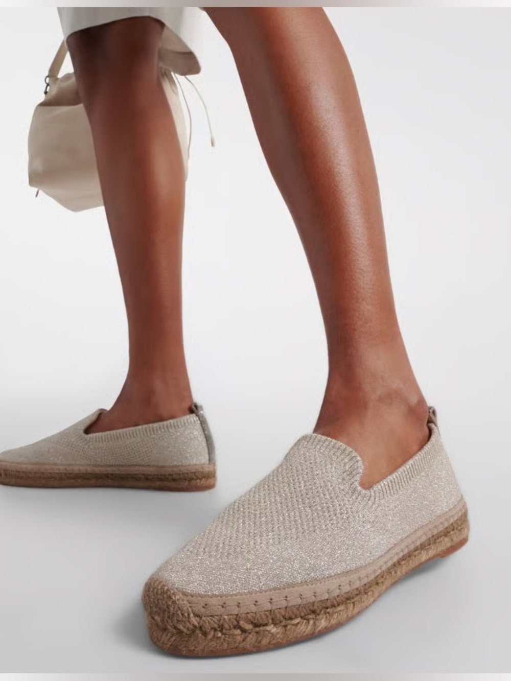 NEW Brunello Cucinelli Monili Pull Tab Knit Espadrille size 37 / US 7